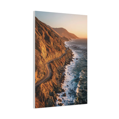 Winding Coastal Highway Above Ocean Cliffs Wall Art & Canvas Print