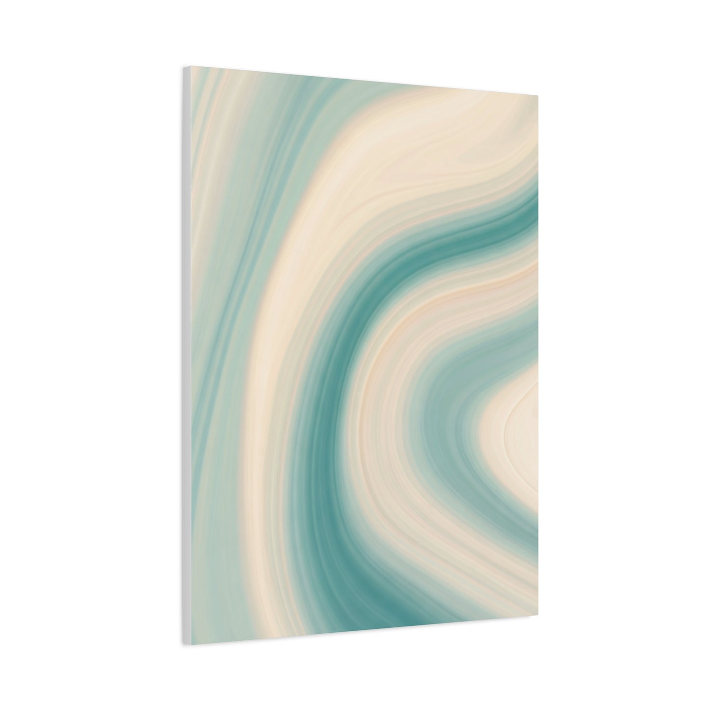 Teal & Cream Motion Swirl Wall Art & Canvas Prints