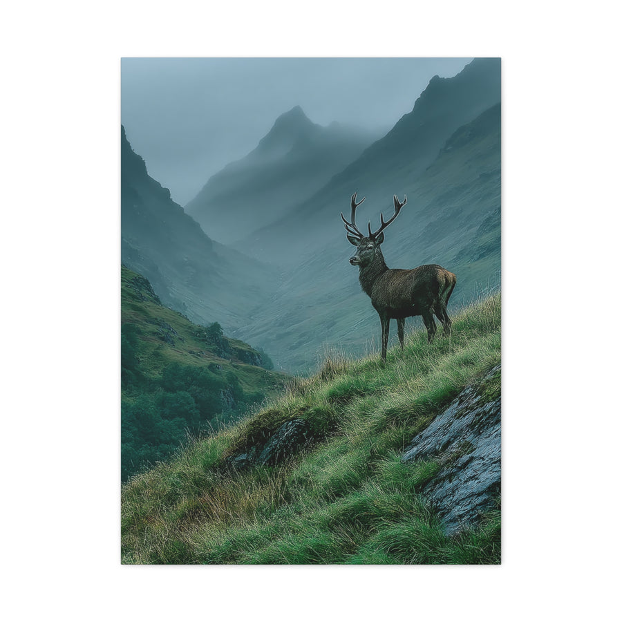 Highland Valley Stag Vista Wall Art & Canvas Print