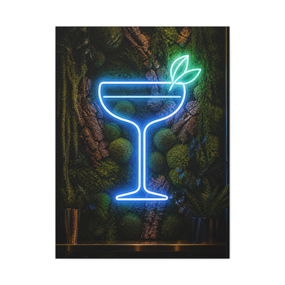 Moss Neon Cocktail Sculpture Wall Art & Canvas Print