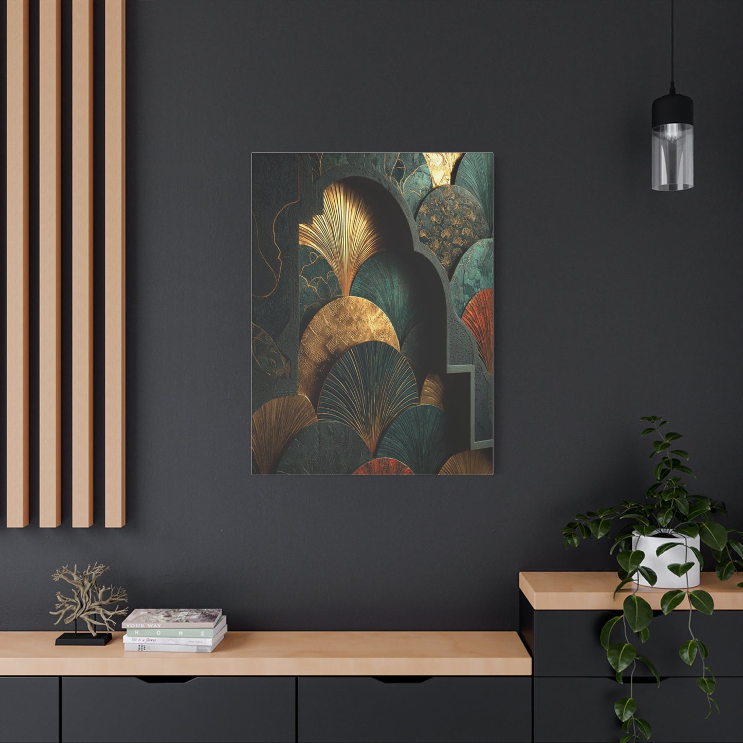 Emerald Art Deco Architectural Wall Art & Canvas Print
