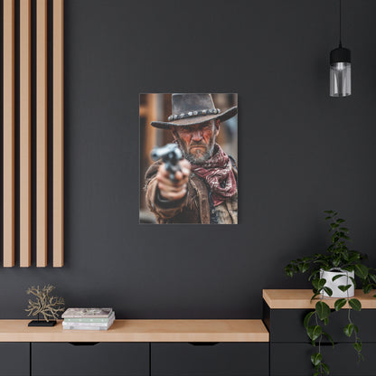 Cowboy Campfire in the Mountain Valley Wall Art & Canvas Print