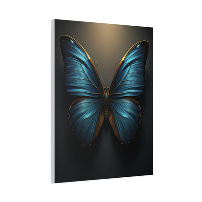 Midnight Blue Butterfly Symmetry Portrait Wall Art & Canvas Prints