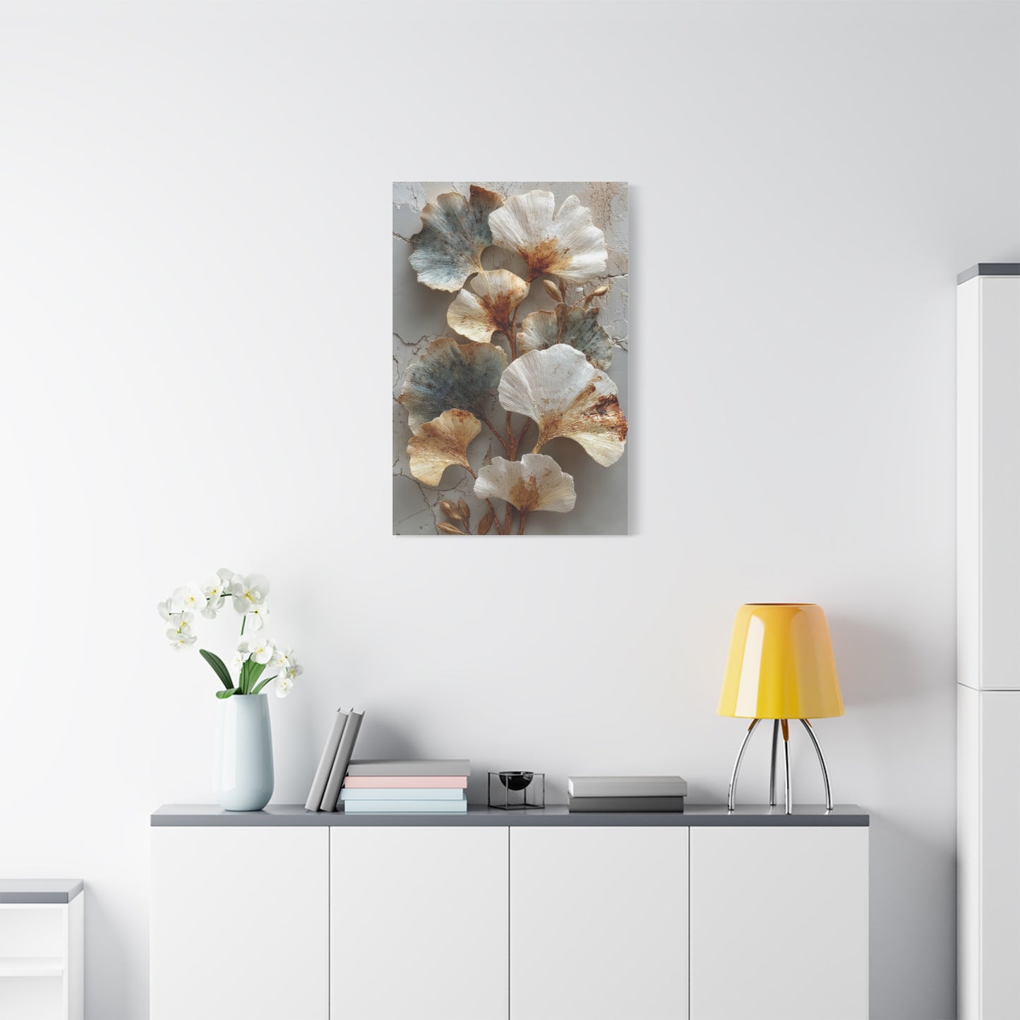 Textured Ginkgo Botanical Wall Art & Canvas Print
