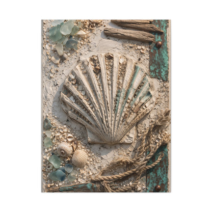 Coastal Shell Relief Composition Wall Art & Canvas Print