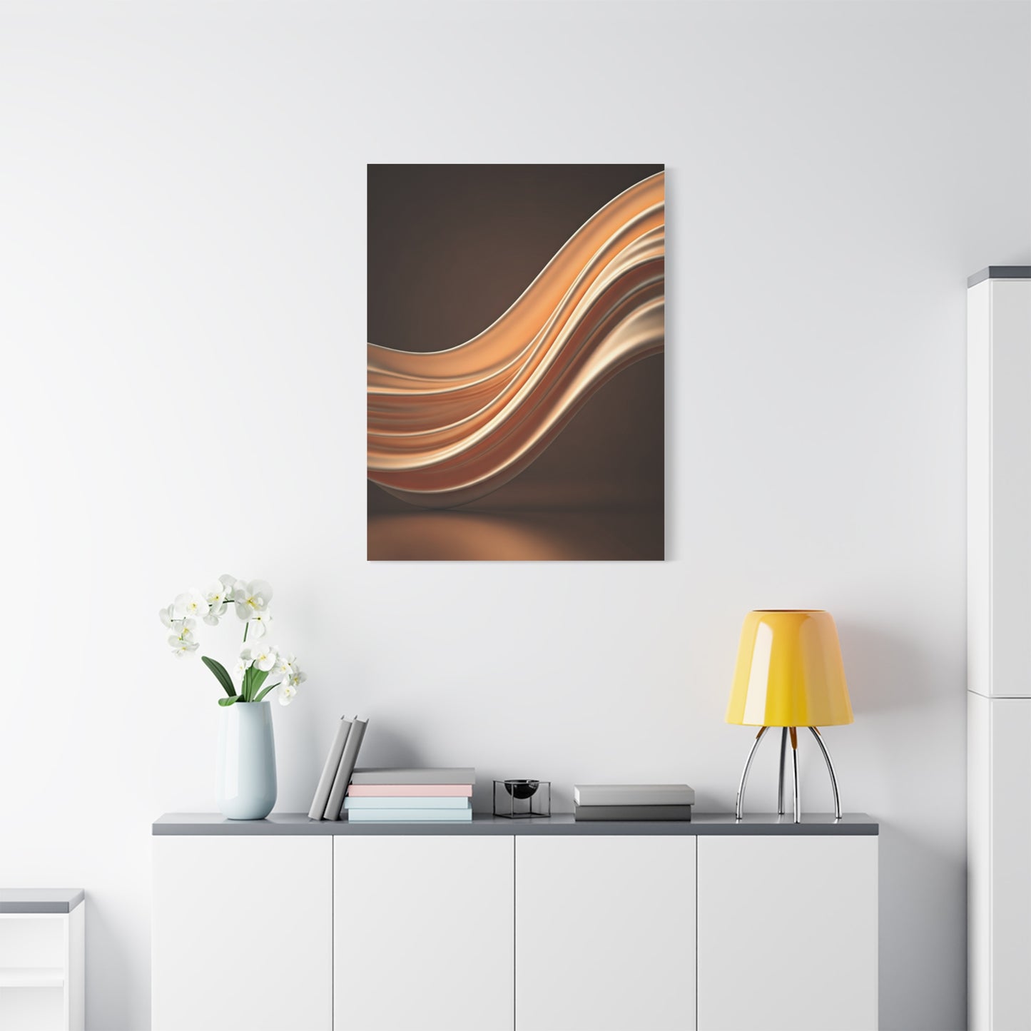 Golden Wave Motion Abstract Wall Art & Canvas Prints