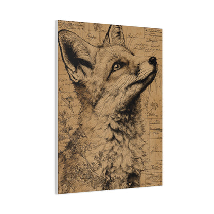 Vintage Natural History Fox Study Wall Art & Canvas Print