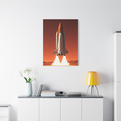 Red Sky Rocket Launch Wall Art & Canvas Prints