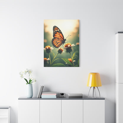 Monarch Butterfly On Wildflower Bloom Wall Art & Canvas Prints