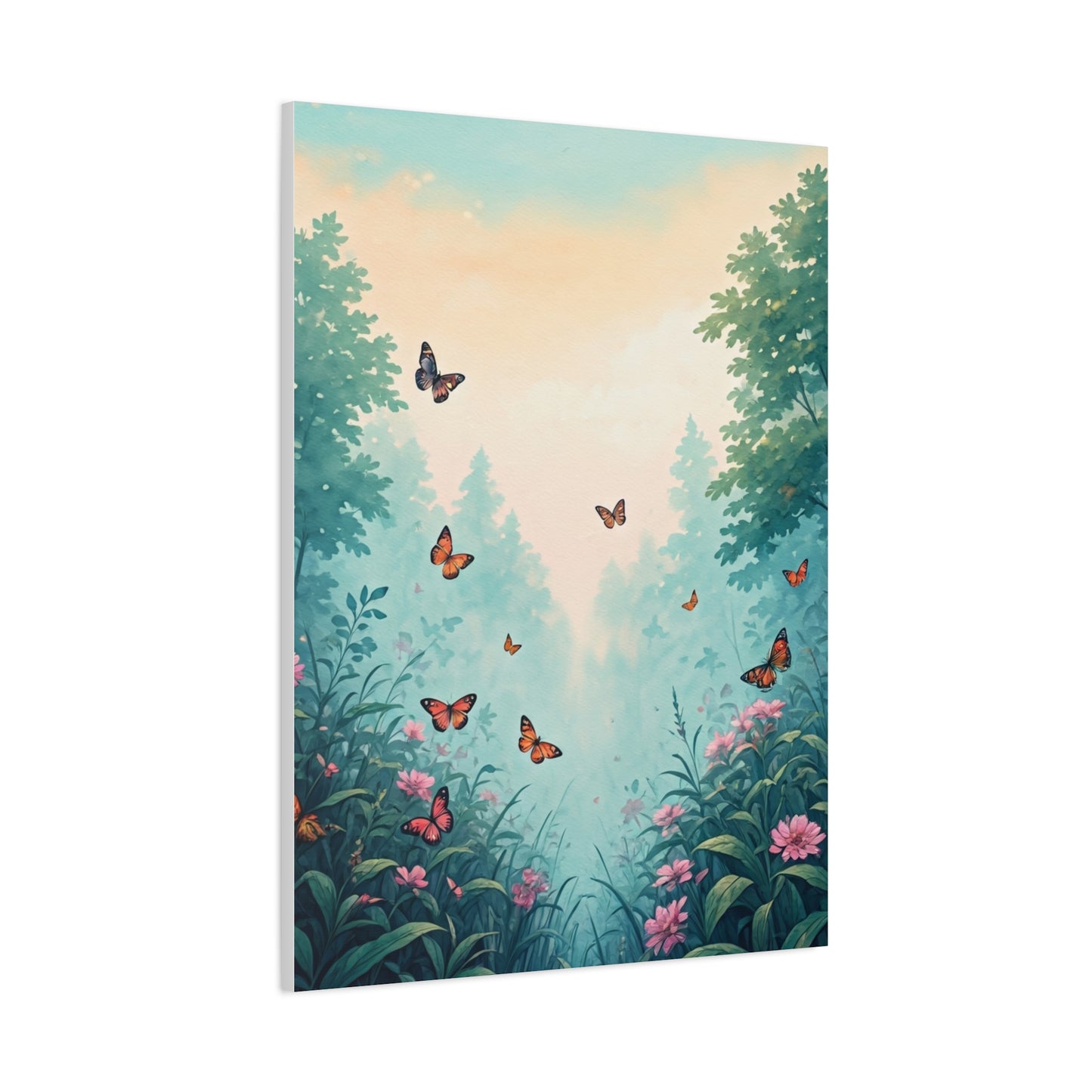 Enchanted Garden Butterfly Scene Wall Art & Canvas Prints