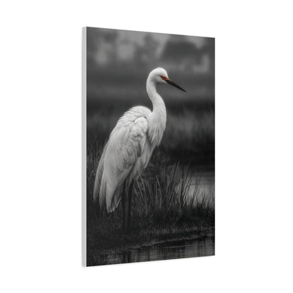 Light Grey Crane Mist Portrait Wall Art & Canvas Print