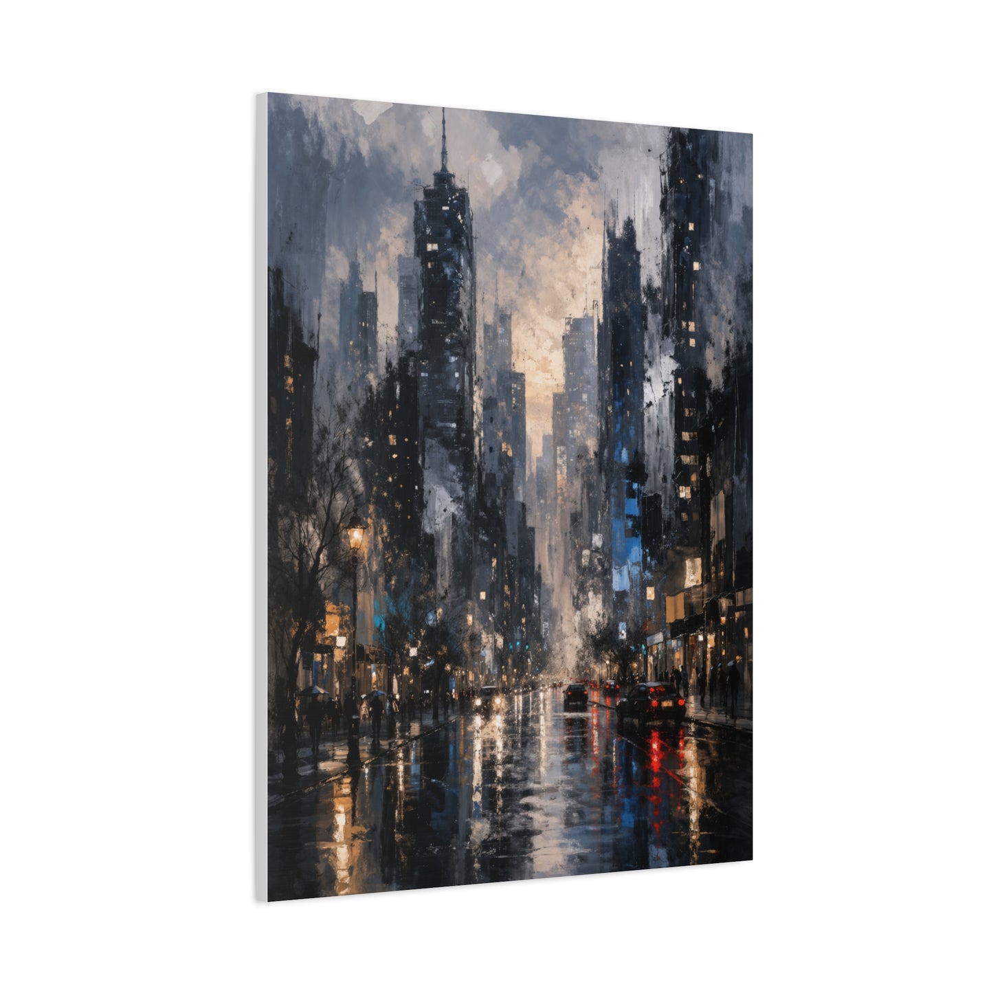 Rainy Cityscape Nights Wall Art & Canvas Print