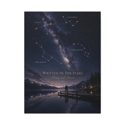 Written in the Stars Celestial Love Quote Wall Art & Canvas Print
