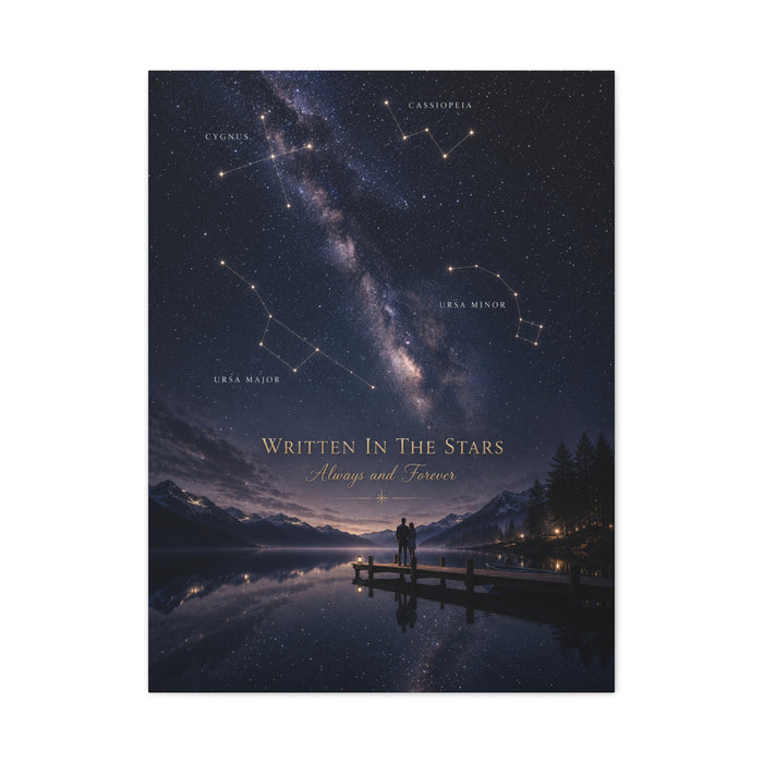 Written in the Stars Celestial Love Quote Wall Art & Canvas Print