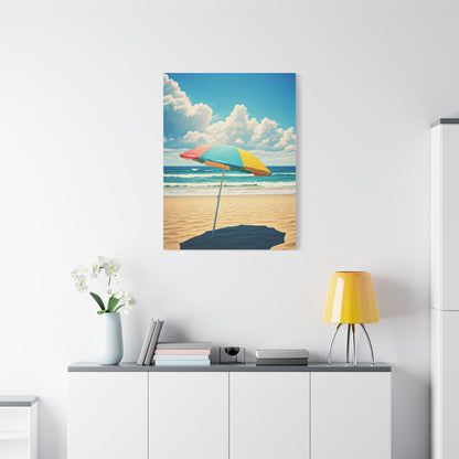 Summer Umbrella by the Shore Wall Art & Canvas Prints