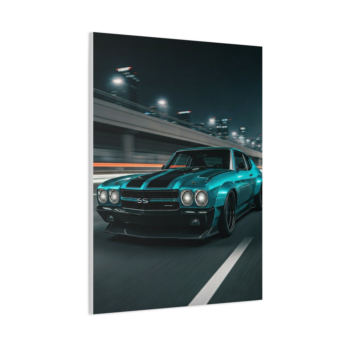 1970 Chevrolet Chevelle SS Twin Stripe Interstate Assault Wall Art & Canvas Prints