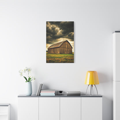 Weathered Barn Under Gathering Storm Wall Art & Canvas Prints