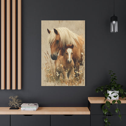 Mare and Foal Tender Bond Wall Art & Canvas Print