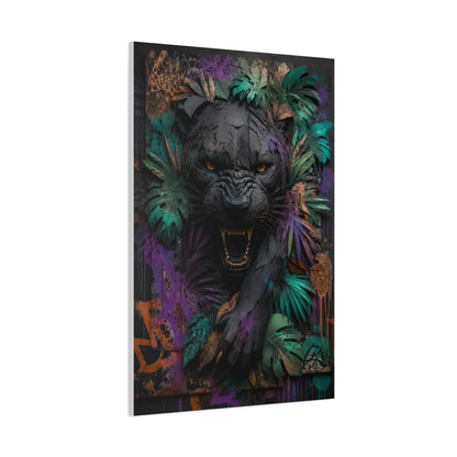 Wild Panther Graffiti Fusion Street Wall Art & Canvas Print