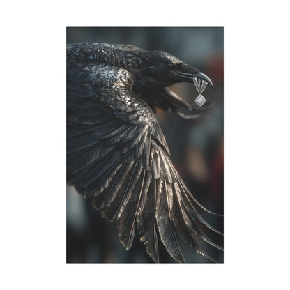 Crow Stealing Diamond Earring Wall Art & Canvas Print