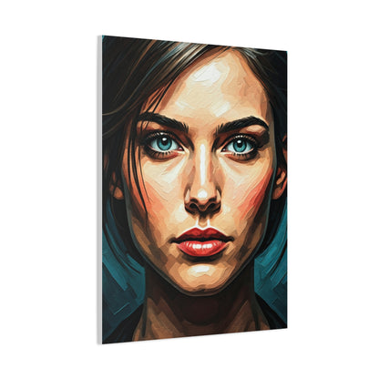 Piercing Azure Gaze Portrait Wall Art & Canvas Print
