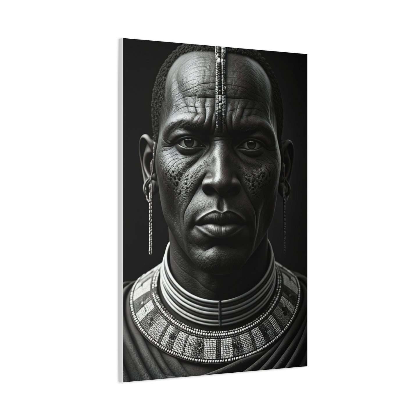 Tribal Elder with Ornamental Collar Wall Art & Canvas Prints