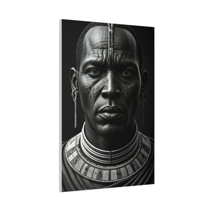 Tribal Elder with Ornamental Collar Wall Art & Canvas Prints