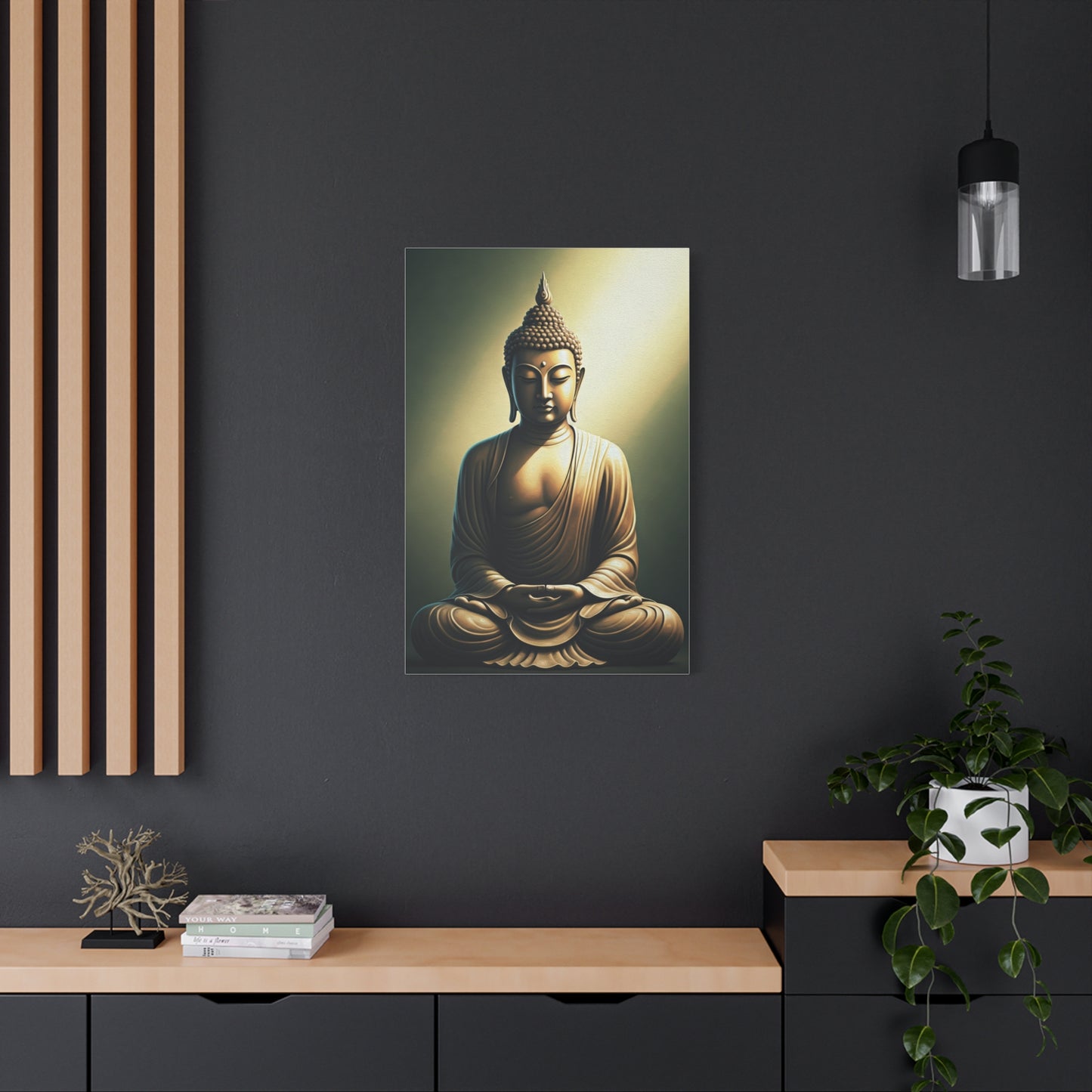 Golden Harmony Buddha Meditation Portrait Wall Art & Canvas Prints