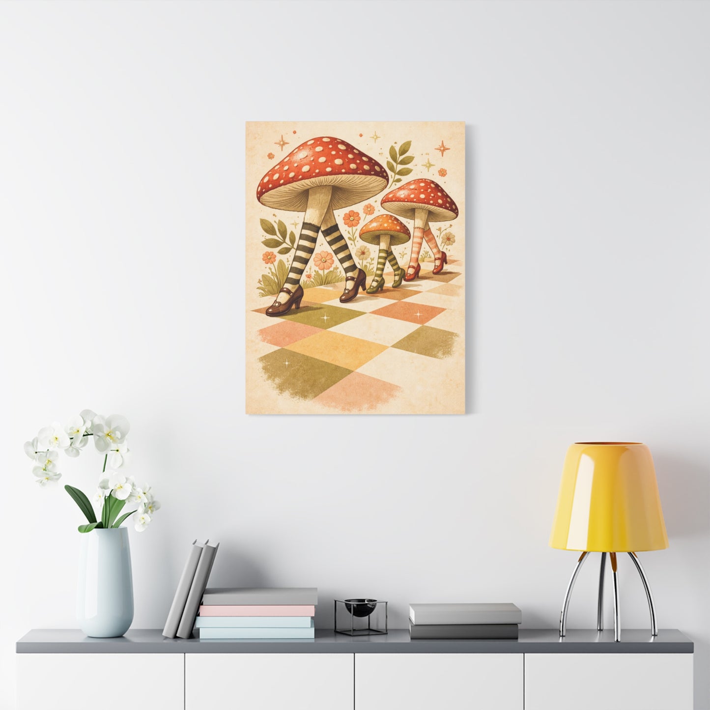 Funny Surreal Mushroom Poster Aesthetic Wall Art & Canvas Print