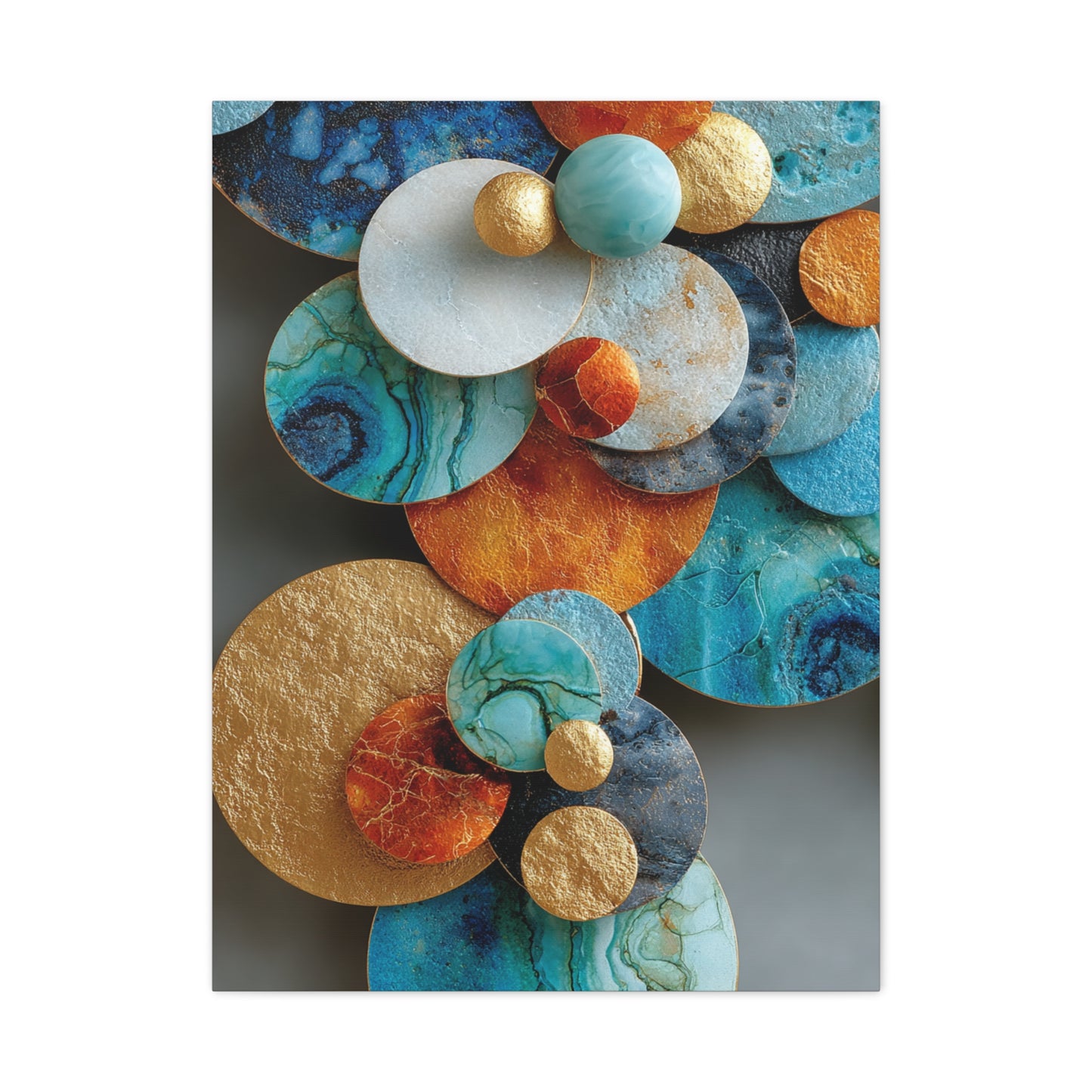 Overlapping Multicolor Metal Circles Wall Art & Canvas Print