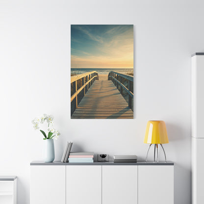 Wooden Boardwalk to the Ocean Horizon Wall Art & Canvas Prints