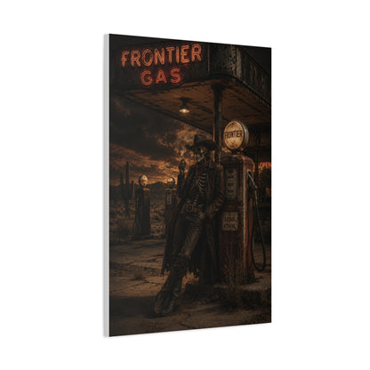Frontier Gas Station Skeleton Outlaw Wall Art & Canvas Print
