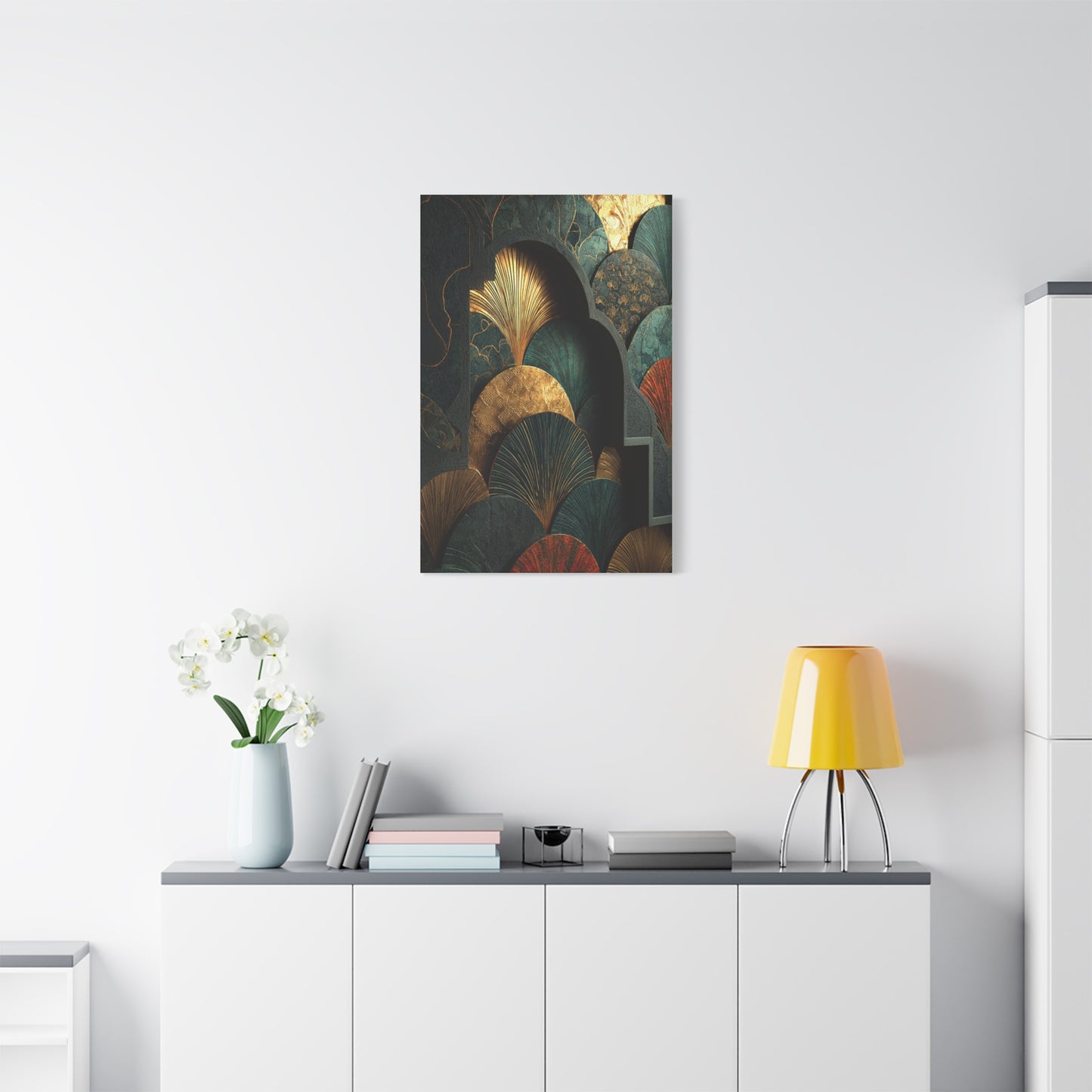 Emerald Art Deco Architectural Wall Art & Canvas Print