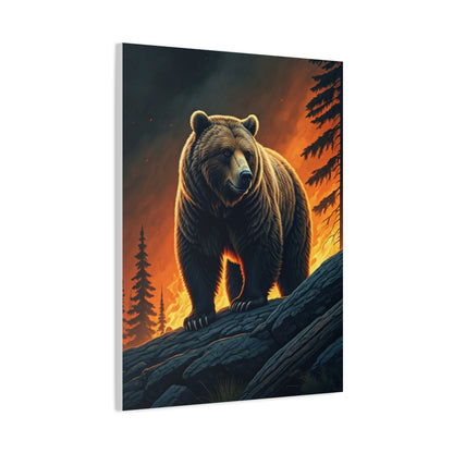 Majestic Bear in Fiery Wilderness Wall Art & Canvas Prints