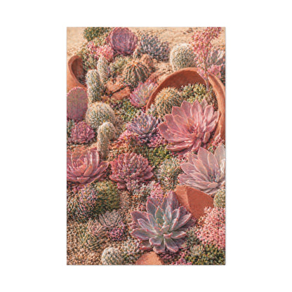 Pink Succulent Garden Wall Art & Canvas Print