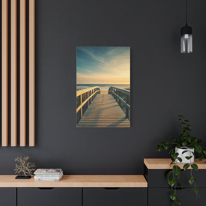 Wooden Boardwalk to the Ocean Horizon Wall Art & Canvas Prints