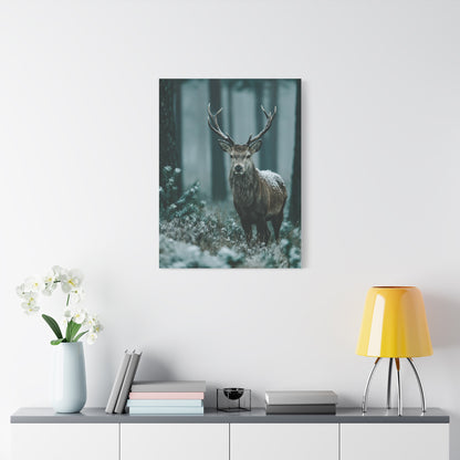 Winter Pine Stag Portrait Wall Art & Canvas Print