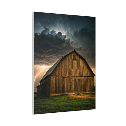 Stormlit Barn in the Open Fields Wall Art & Canvas Prints