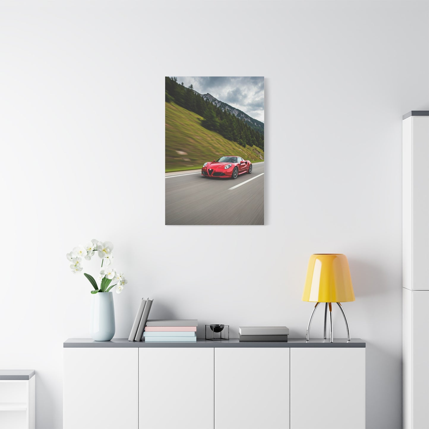 Alfa Romeo 4C Mountain Twisty Road Wall Art & Canvas Prints