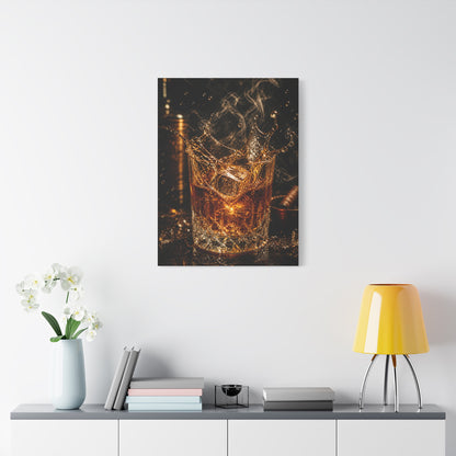 Whiskey Splash Crystal Tumbler Wall Art & Canvas Print