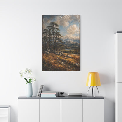 Mountain Pine Landscape Oil Painting Trees Wall Art & Canvas Print