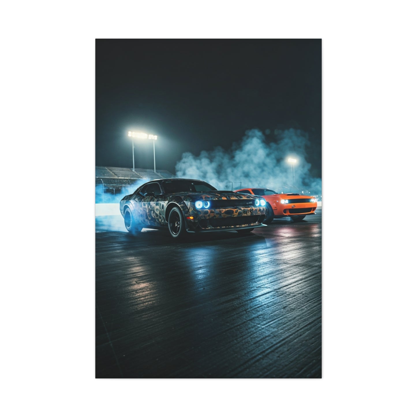 Demon 170 Smoke Assault – Twin Challenger Drag Duel Wall Art & Canvas Prints