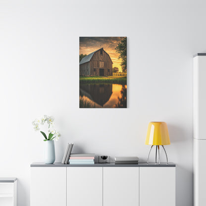 Barn Reflections at Golden Hour Wall Art & Canvas Prints