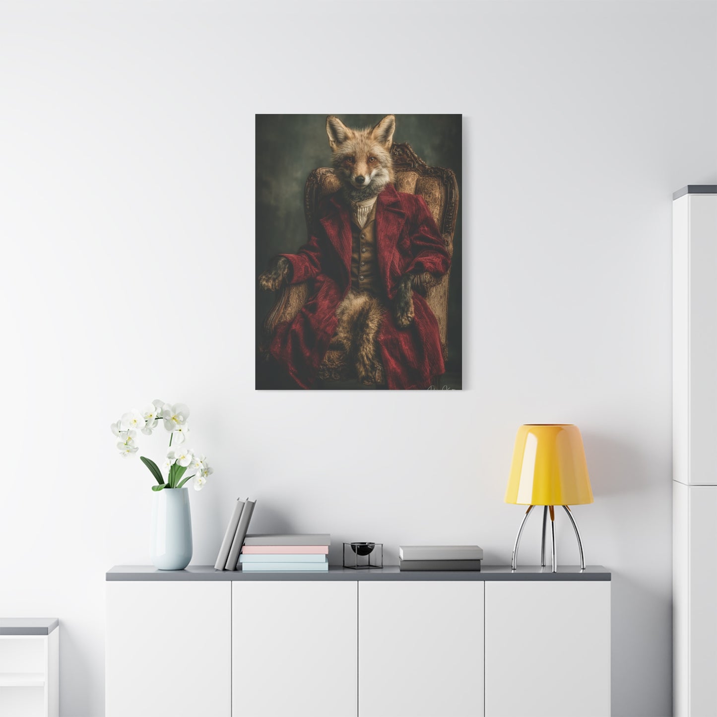 Gentleman Fox Aristocratic Portrait Wall Art & Canvas Print