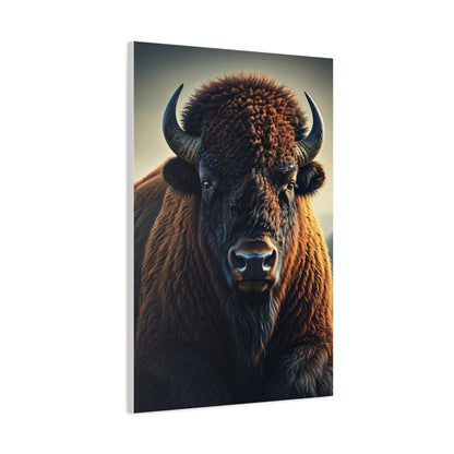 Classic Frontal American Bison Portrait Wall Art & Canvas Print