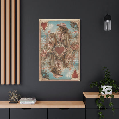 Coastal Cowgirl Playing Card Portrait Wall Art & Canvas Print