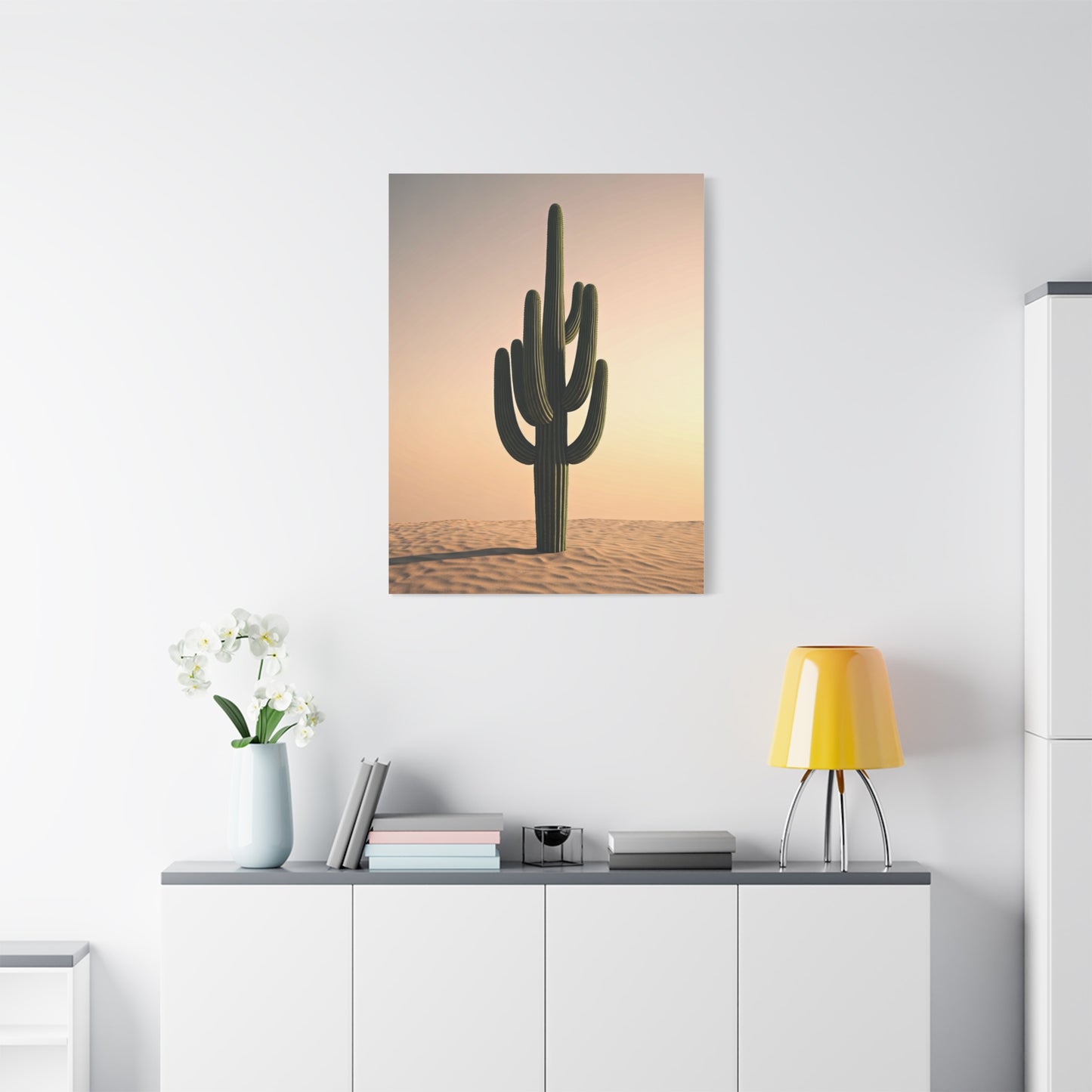 Minimalist Saguaro Desert Sunset Wall Art & Canvas Prints