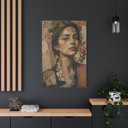 Mixed-Media Feminine Portrait Collage Wall Art & Canvas Print