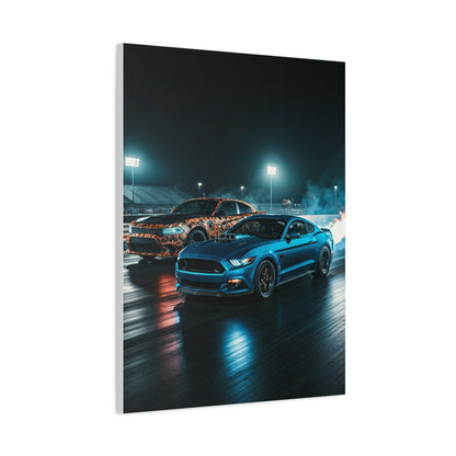 Blue Mustang Surge – Hellcat Widebody Drag Duel Wall Art & Canvas Prints