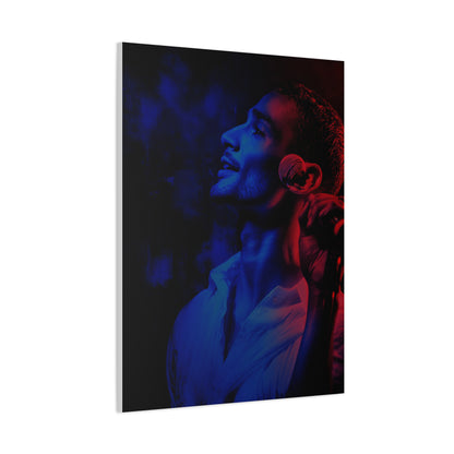 Monochrome Singer Stage Light Portrait Wall Art & Canvas Print